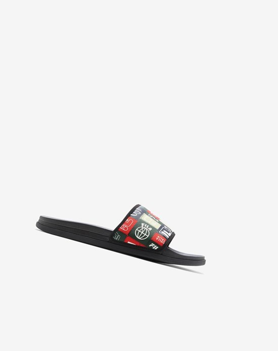 Fila Drifter Lux Patchwork Claquette Sandals Noir Rouge | 978AYNVXS