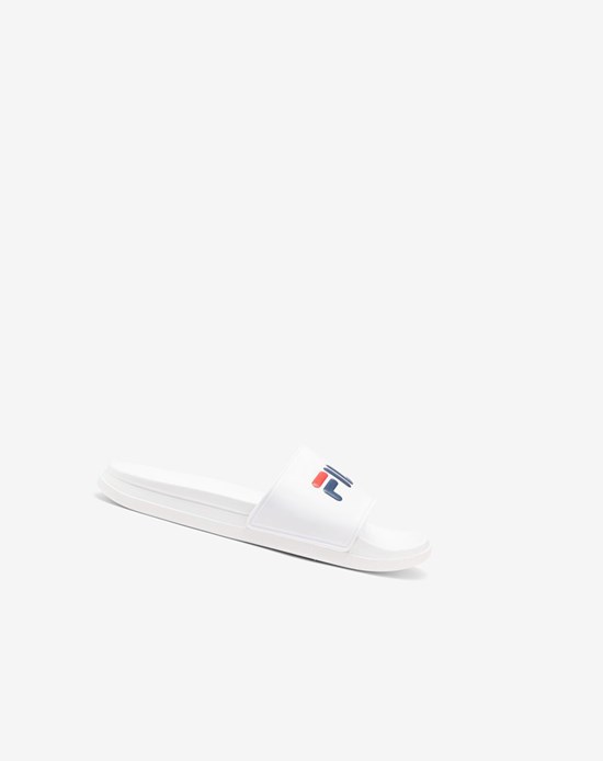Fila Drifter Luxe Claquette Sandals Blanche Bleu Marine Rouge | 230FBLAQC