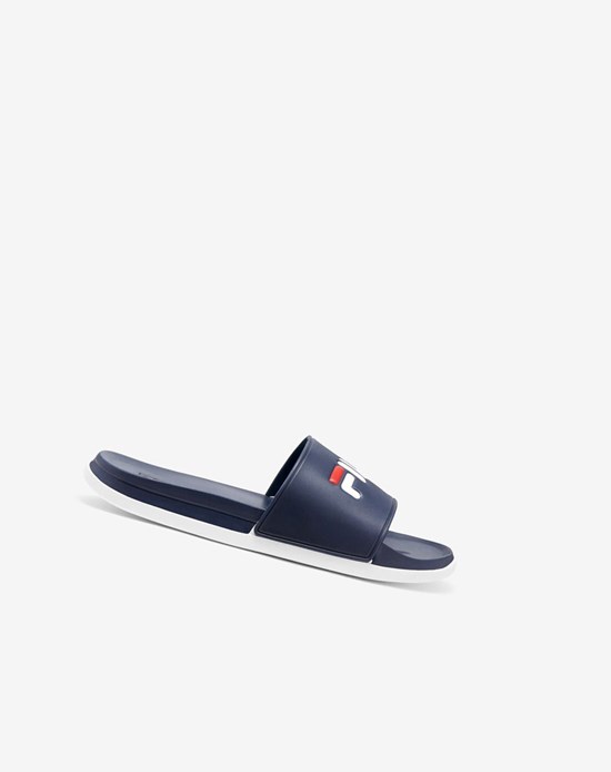 Fila Drifter Luxe Claquette Sandals Bleu Marine Bleu Marine Blanche | 047OUZSJR
