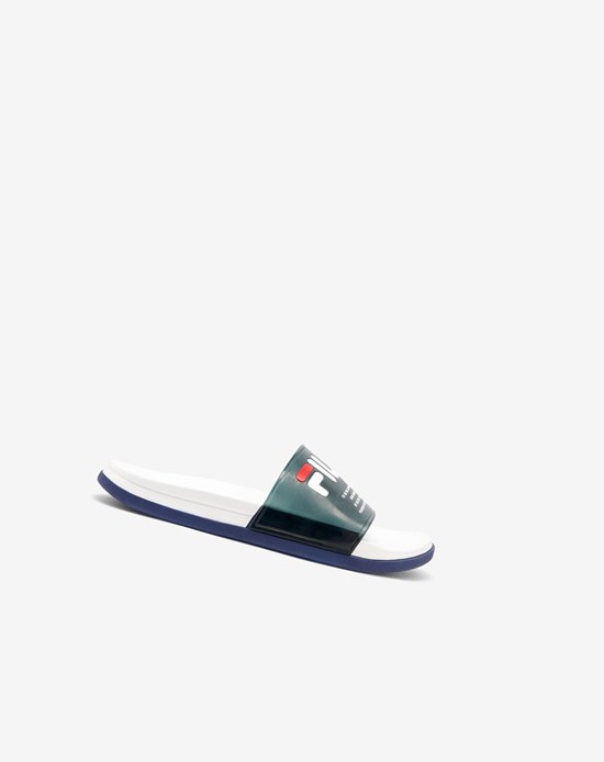 Fila Drifter Luxe Clear Claquette Sandals Bleu Marine Blanche Bleu Marine | 352BYHDAX