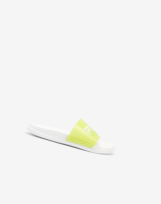 Fila Drifter Luxe Repeat Claquette Sandals Blanche Jaune Blanche | 362QNGHEI
