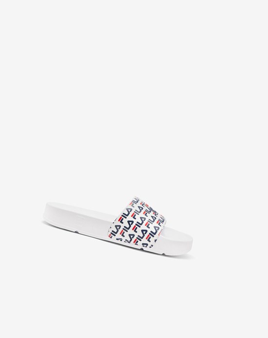 Fila Drifter Mood 2 Claquette Sandals Blanche Bleu Marine Rouge | 741DIZJXL