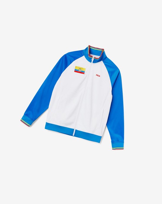 Fila Ecuador Piste Jacket Blanche Bleu Rouge Jaune | 359NPLUMW