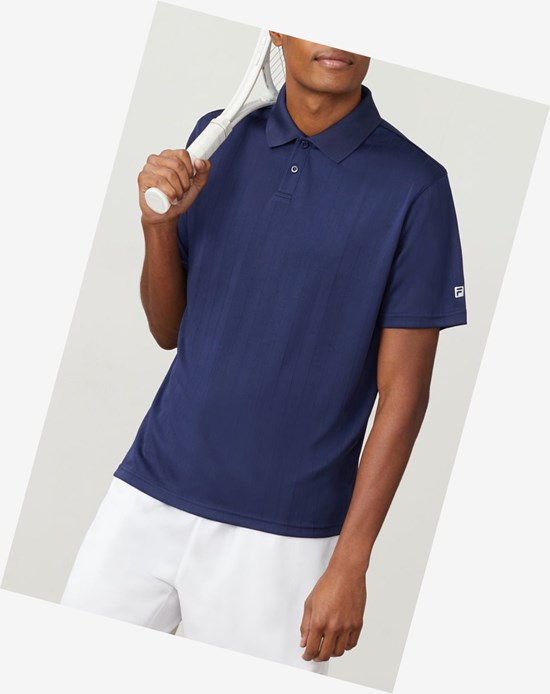 Fila Essentials Drop Needle Polo Bleu Marine | 649EIOHPS