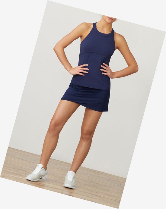 Fila Essentials Halter Tank Bleu Marine | 074DNJVOA