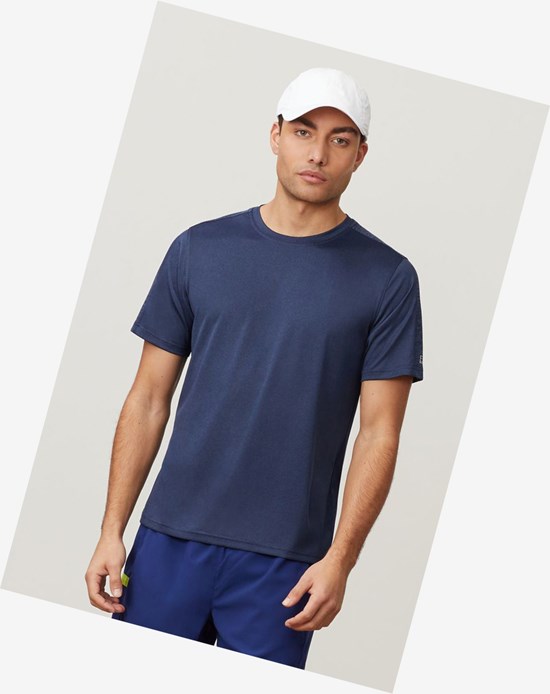 Fila Essentials Heather Mesh Crew Navyhth | 791FPAESX