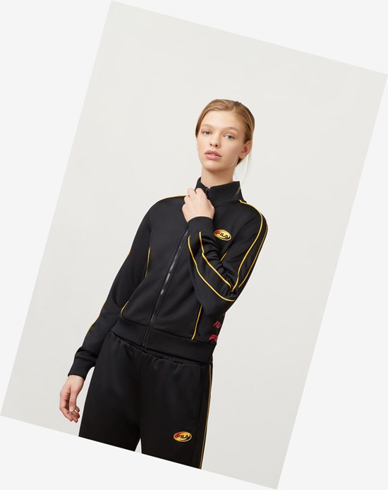 Fila Fernanda Piste Jacket Blk/Cred/Gfus | 382LWORNS
