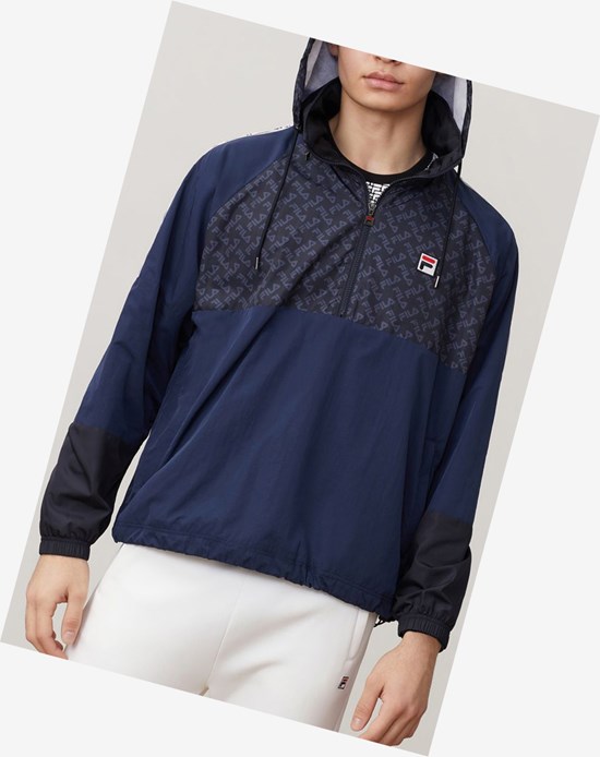 Fila Fila Milano 1/2 Zip Piste Jacket Bleu Marine | 340SJPXLB