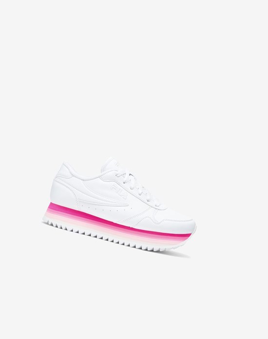 Fila Fila Orbit Stripe Sneakers Blanche Rose Rose | 190MVYLDJ