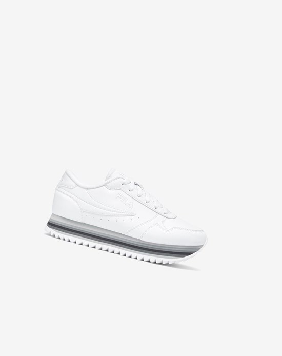 Fila Fila Orbit Stripe Sneakers Blanche Argent | 368YXFJRZ