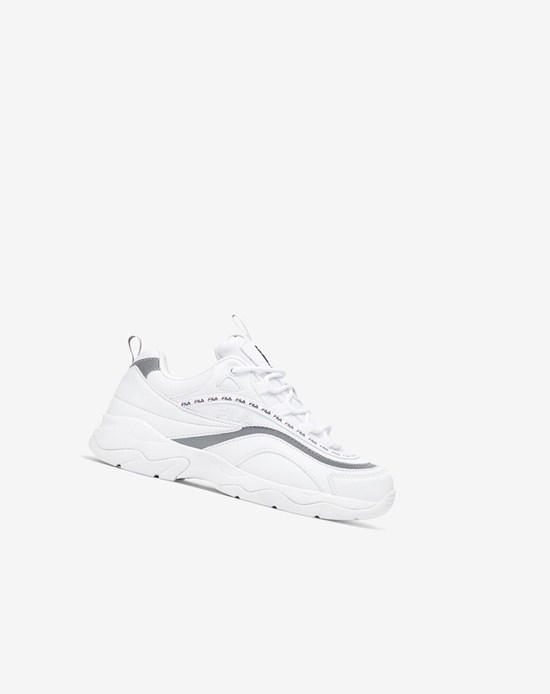 Fila Fila Ray Tennis Shoes Blanche Bleu Marine Argent | 649SVNDLM