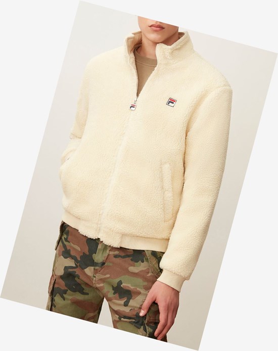 Fila Finch Sherpa Jacket Oysterwhite | 673IZNHAK
