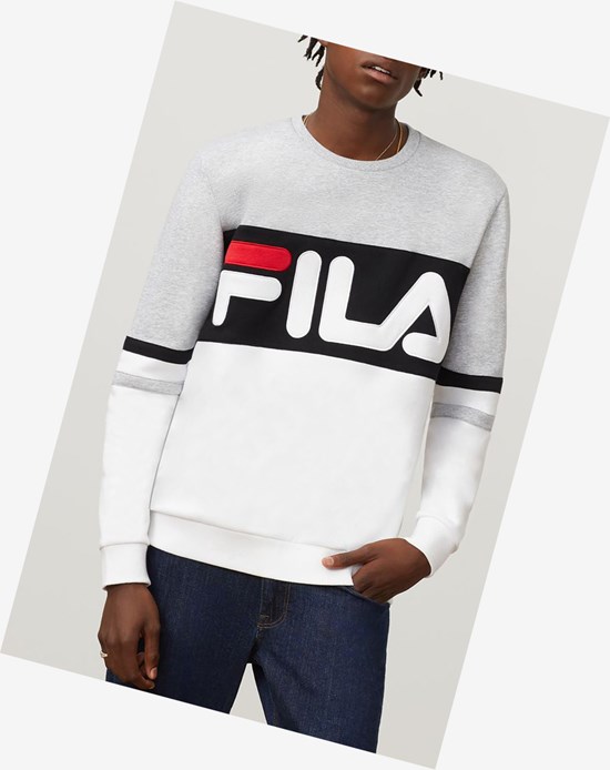 Fila Freddie Sweatshirt Wht/Lgrym/Blk | 246IVCHMR