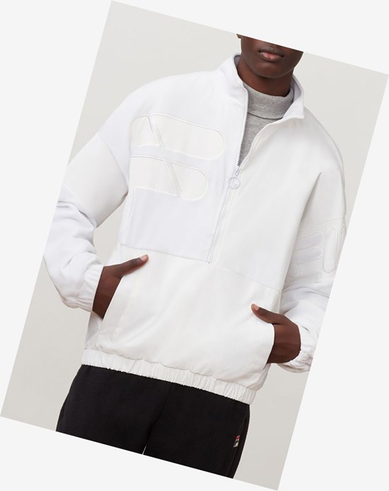 Fila Fritz Velour 3/4 Zip Blanche | 243ELQOIA