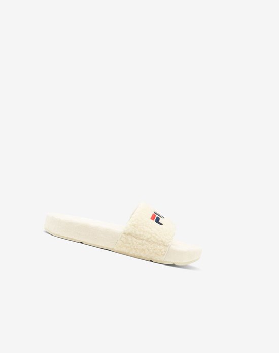 Fila Fuzzy Drifter Claquette Sandals Blanche Bleu Marine Rouge | 957PLYQCF