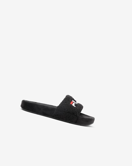 Fila Fuzzy Drifter Claquette Sandals Noir Rouge Blanche | 317SDVUEL