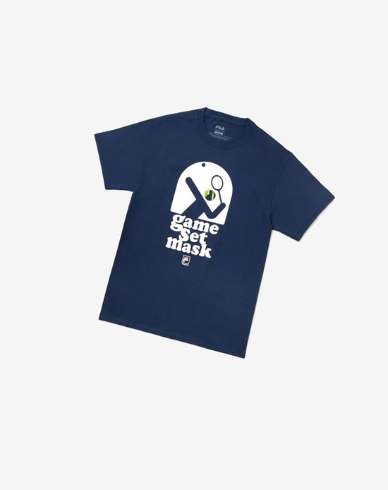 Fila Game Set Mask Tee Bleu Marine | 974SXWECU