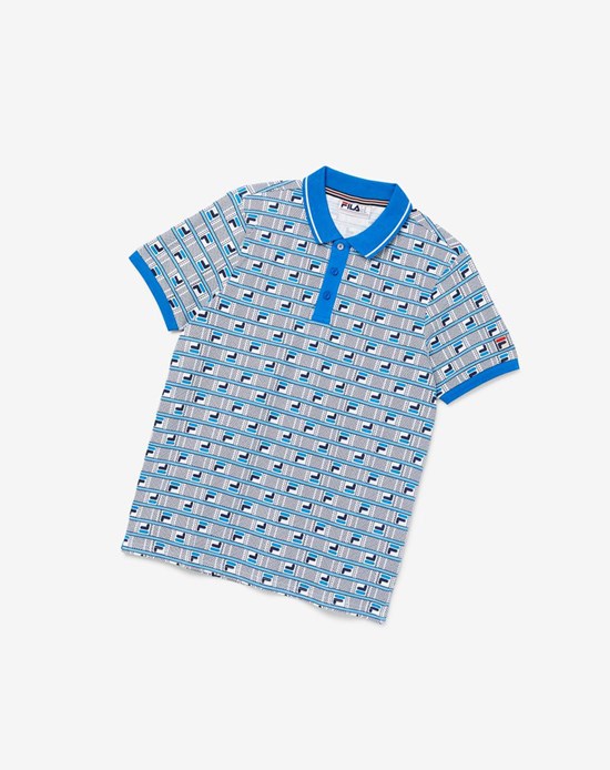 Fila Gianni Polo Bleu Blanche | 974AHMZSQ