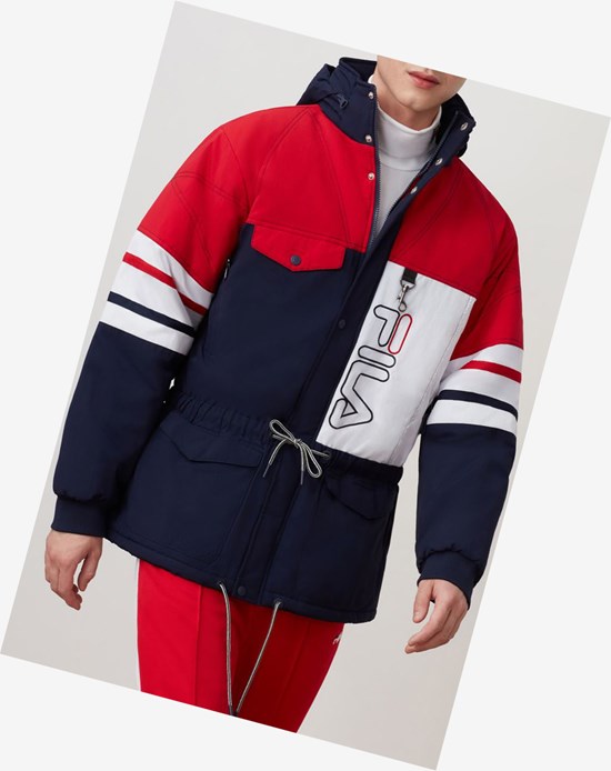 Fila Golia Parka Jacket Peac/Cred/Wht | 619LVPGON