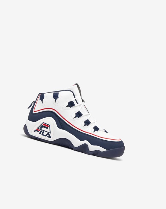 Fila Grant Hill 1 Offset Sneakers Blanche Bleu Marine Rouge | 829CLNYES