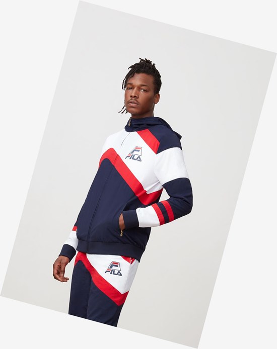 Fila Grant Hill Zenith Woven Jacket Bleu Marine Blanche Rouge | 934ZWVFXD