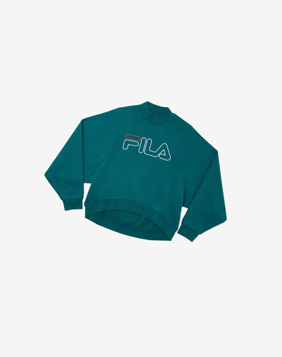 Fila Hanami Sweatshirt Bleu Blanche | 043OLHZTP
