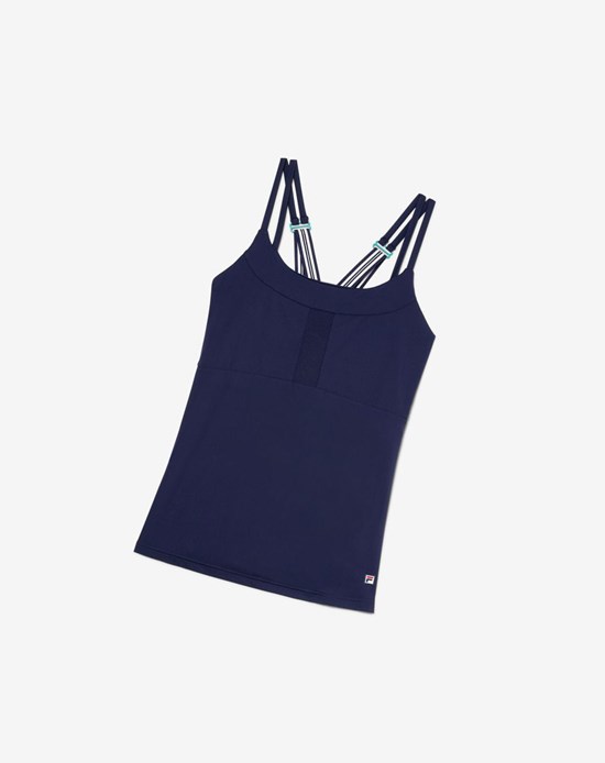 Fila Heritage Cami Tank Bleu Marine | 453DBTIWX