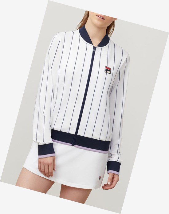 Fila Heritage Jacket Wht/Navy/Plil | 714LEYGNM
