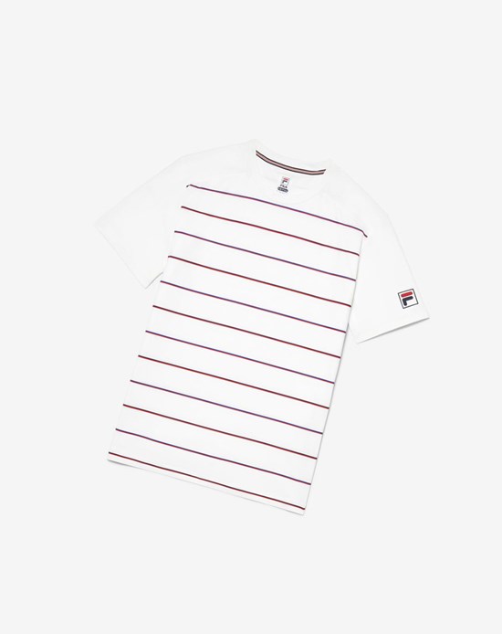 Fila Heritage Tennis Rayé Crew Blanche Stripes | 978QYAWDG