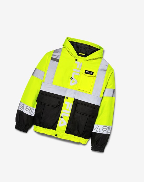 Fila High Visibility Encapuchonné Bomber Jacket Jaune | 452LPKXHB