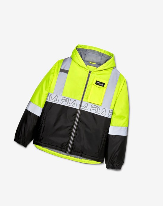 Fila High Visibility Field Encapuchonné Jacket Jaune | 059BTZWKD