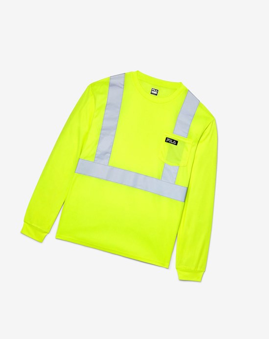 Fila High Visibility Long Sleeve Travail Shirt Jaune | 670NUVGFR