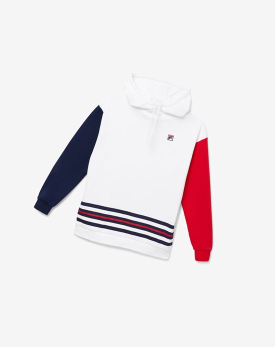 Fila Indu Hoodie Blanche Rouge | 205BYCZFK
