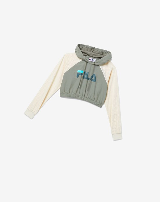 Fila Isha Cropped Hoodie 396 Vetivir / Turtledove / Urban Chic | 531GPBVDI