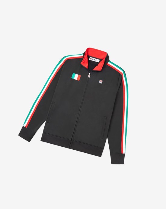 Fila Italy Piste Jacket Noir Rouge | 450RMJITZ