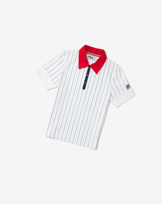 Fila Lacy Premium Polo Blanche Rouge | 827PZAIVF