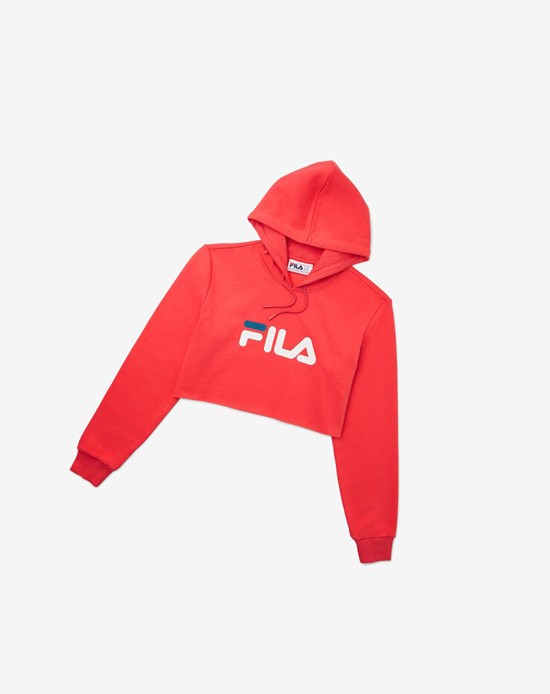 Fila Lalage Cropped Hoodie Blanche Bleu | 902OYQKMC