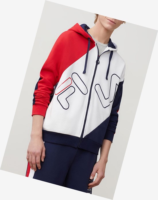 Fila Lazaro Hoodie Cred/Peac/Wht | 620AQLPGN