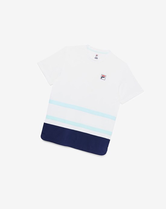 Fila Legends Rally Crew Blanche Bleu Marine | 719TJSBIP