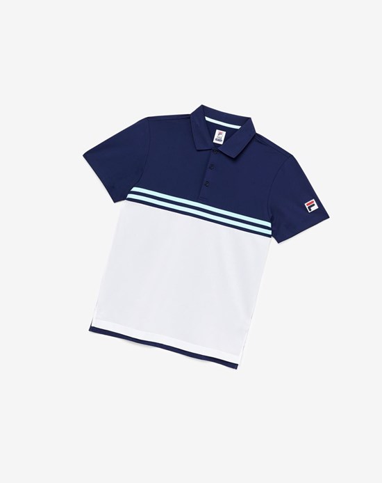 Fila Legends Rally Polo Bleu Marine Blanche | 682XHIDZM