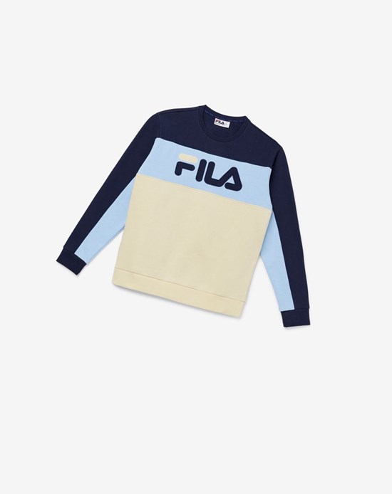 Fila Lesner Fleece Crew 413 Peac/Bsand/Pblu | 189WUGODI