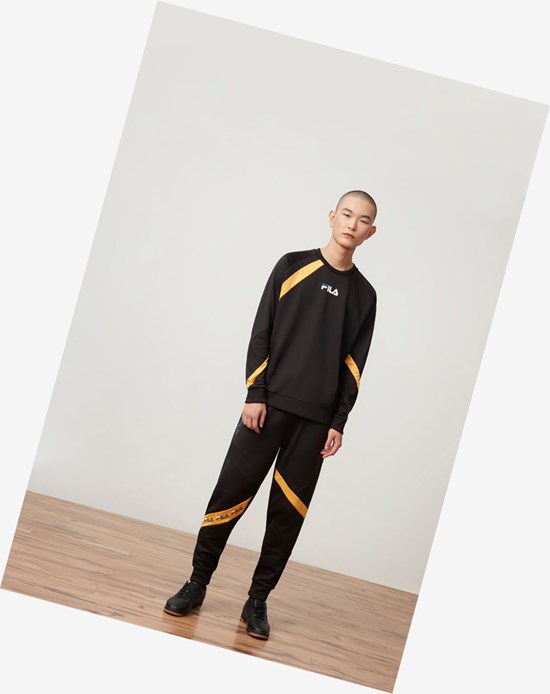 Fila Link Textured Crew Blk/Citr/Atdp | 741VLJZUO