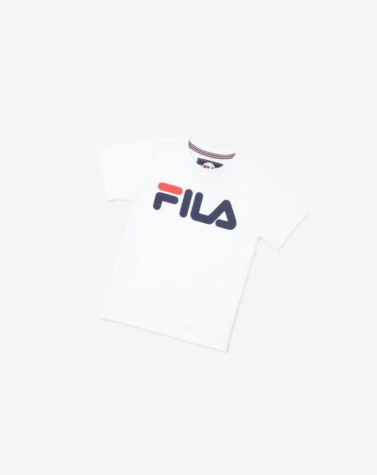 Fila Logo Tee Blanche | 579TCMEAW