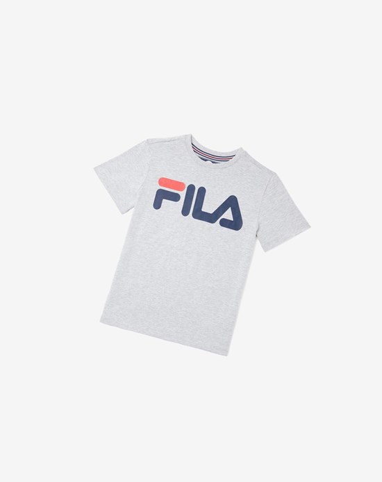Fila Logo Tee Grise | 012ZLBPNX