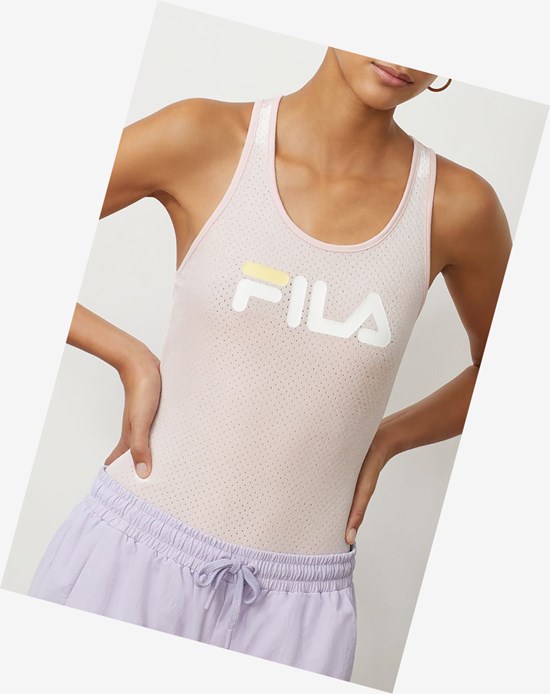 Fila Lupita Racerback Bodysuit Pkchk/Wht/Pban | 846RVQGLH