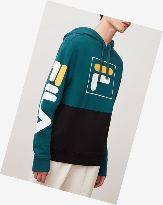 Fila Marzio Hoodie Bleu Noir | 738FRPOYV