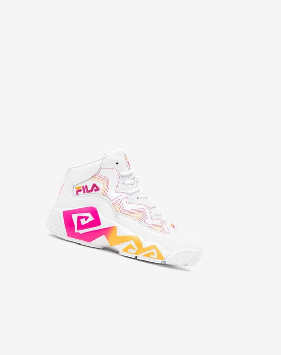 Fila Mb Stitch Sneakers Blanche Rose Orange | 601IJORVQ