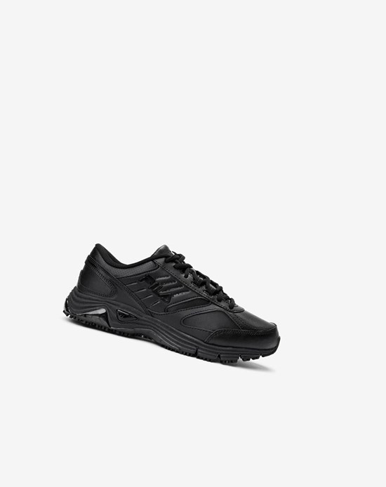 Fila Memory Flux Slip Resistant Larges Largeur Shoe Décontractées Shoes Blk/Blk/Blk | 064TWUAQM
