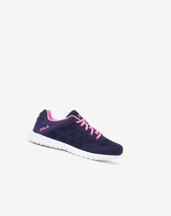 Fila Memory Techknit Slip And D'eau Resistant Shoe Décontractées Shoes Bleu Marine Rose Blanche | 859HGLORK