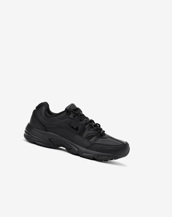 Fila Memory Workshift Slip Resistant Larges Largeur Shoe Décontractées Shoes Blk/Blk/Blk | 486YJIPFM